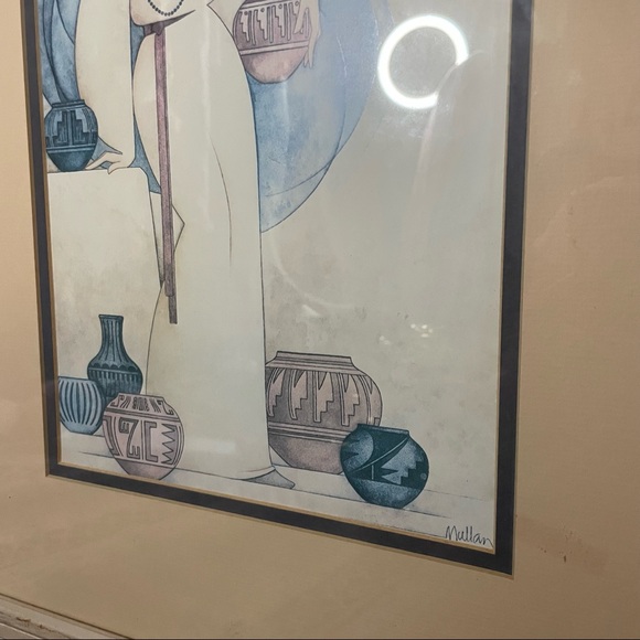 Wedding Vase G E Mullan vintage Navajo southwestern pastel framed art print - Picture 4 of 8